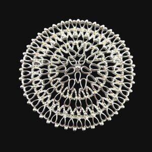 Sarah Coventry Mandala Brooch Pin Lightweight Elegant Design Silver Tone Jewelry